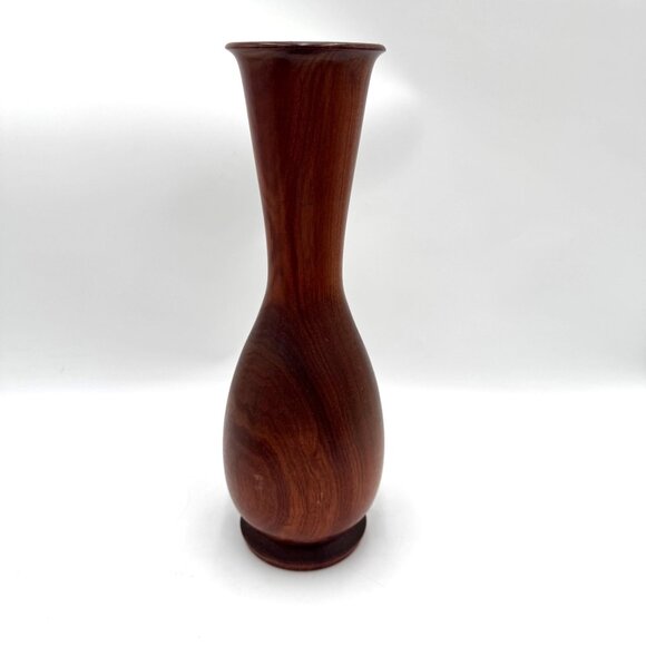 Turned Wood VaseVintage Turned-Wood VaseWooden Bud Vase - Single Stem Vase W